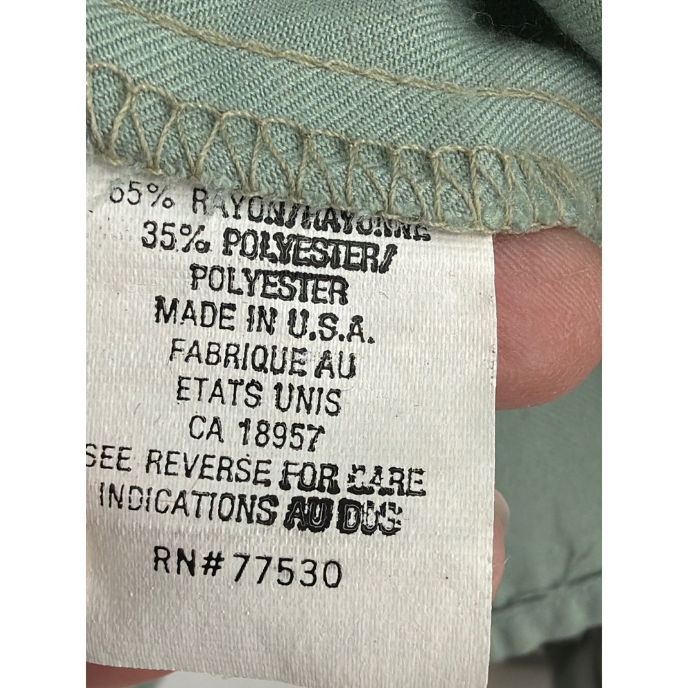 Vintage Talbots‎ Sage Green Pintuck Look Long Sleeve Blouse Size 6 Made in USA - Picture 7 of 8